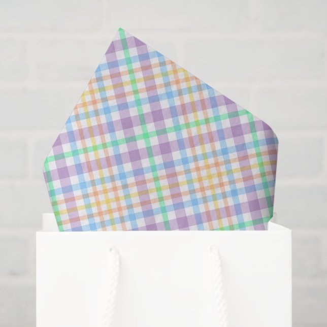 Pastel Plaid  Tissue Paper (Gift Bag)