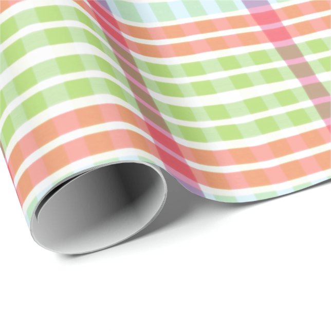 Pastel Plaid Wrapping Paper (Roll Corner)