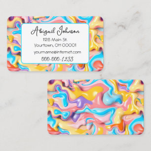 Pastel Plastic Fluid Abstract Business Card
