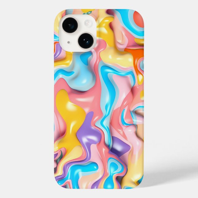 Pastel Plastic Fluid Abstract Case-Mate iPhone Case (Back)