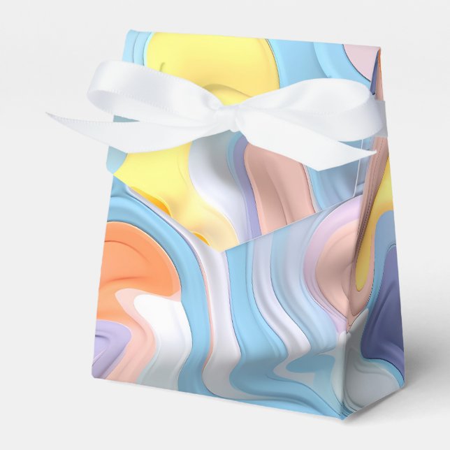 Pastel Plastic Fluid Abstract Favour Box (Front Side)