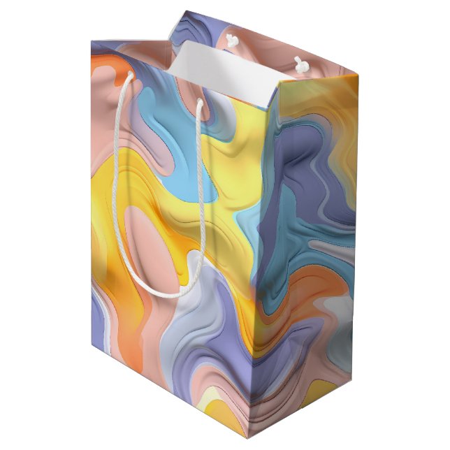 Pastel Plastic Fluid Abstract Medium Gift Bag (Back Angled)