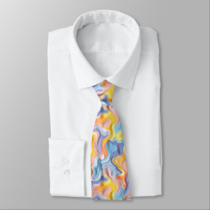 Pastel Plastic Fluid Abstract Tie