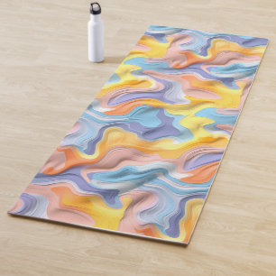 Pastel Plastic Fluid Abstract Yoga Mat