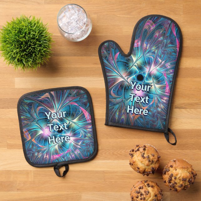 Pastel Plastic Star Oven Mitt & Pot Holder Set (Top Down)