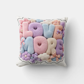 ​Pastel Plush "LOVE MORE" 3D pillows