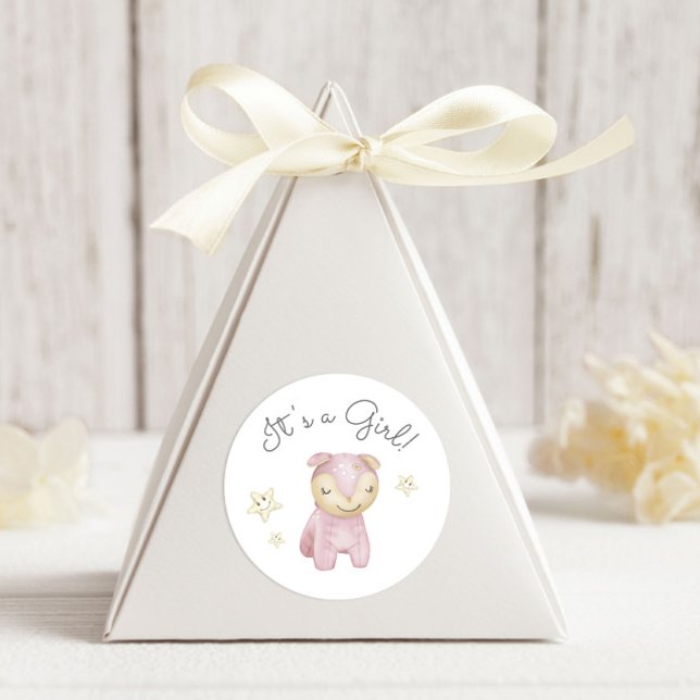 Pastel Plush Toys It's a Girl  Classic Round Sticker (Creator Uploaded)