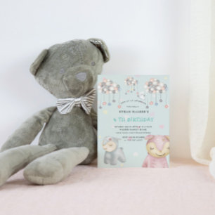 Pastel Plush Toys Virtual Birthday Party Invitation