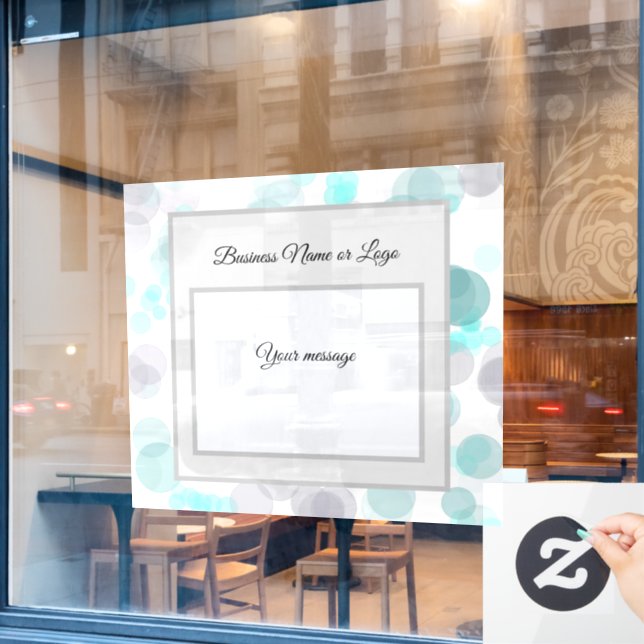 Pastel Poke A Dots Blue Window Cling (Cafe Window)