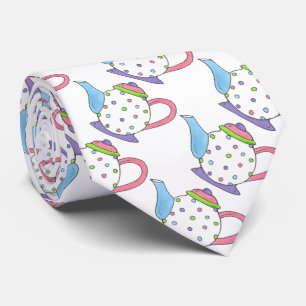 Pastel Polka Dot Teapot Tea Pot Drinking Party Tie