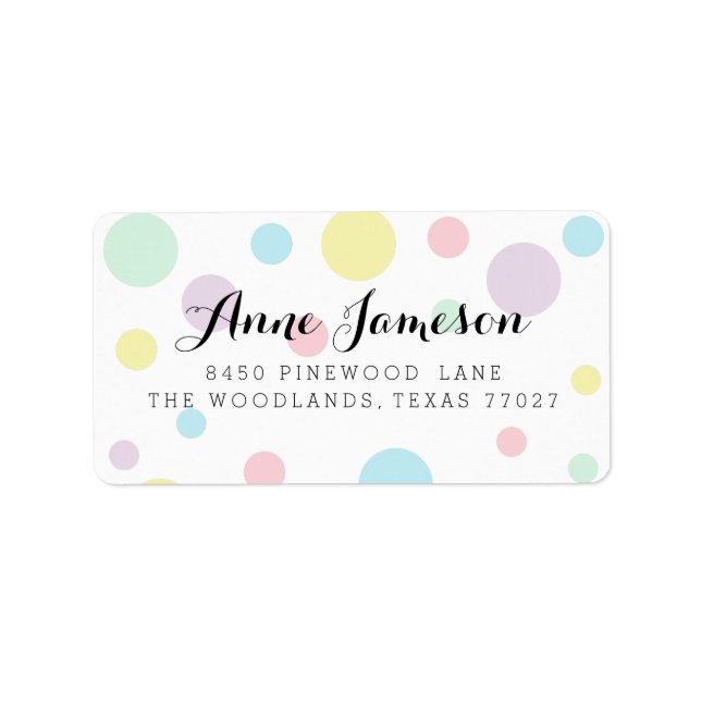 Pastel Polka Dots Address Labels (Front)