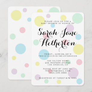 Pastel Polka Dots Baby Shower Invitations