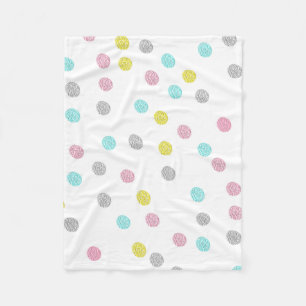 Pastel Polka Dots Fleece Blanket