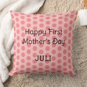 pastel polka dots modern simple happy mother's day cushion