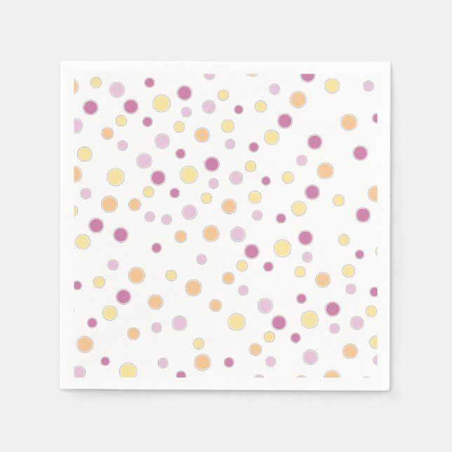 Pastel Polka Dots Paper Napkin (Front)