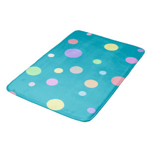 Pastel Polka Dots Pattern Bath Mat