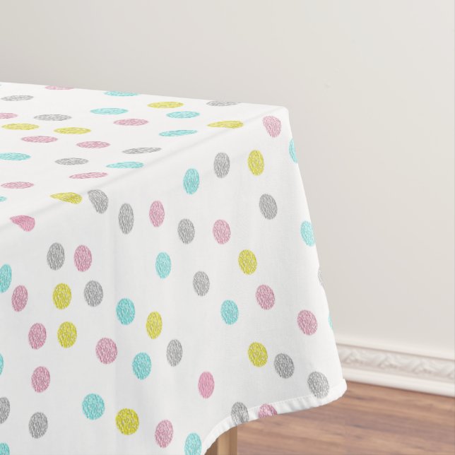 Pastel Polka Dots Tablecloth (In Situ)