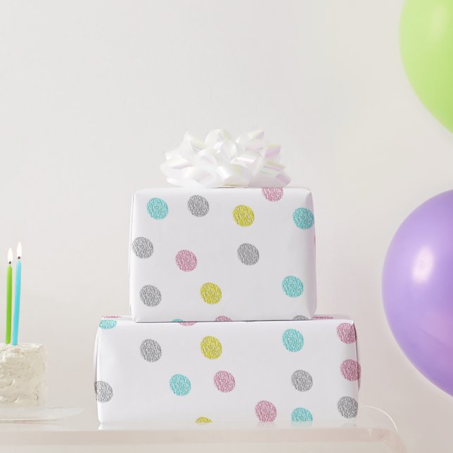 Pastel Polka Dots Wrapping Paper (Party Gifts)