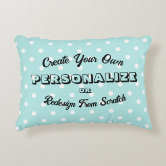 Pastel Polkadots Pattern - Blue Decorative Cushion