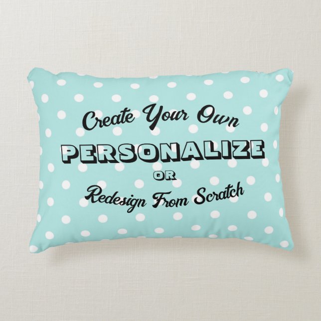Pastel Polkadots Pattern - Blue Decorative Cushion (Front)