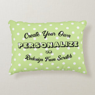 Pastel Polkadots Pattern - Lime Green Decorative Cushion