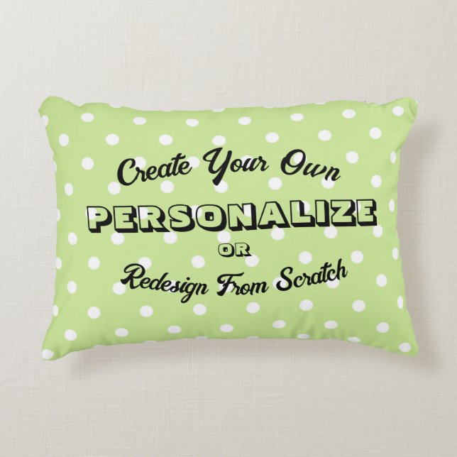 Pastel Polkadots Pattern - Lime Green Decorative Cushion (Front)
