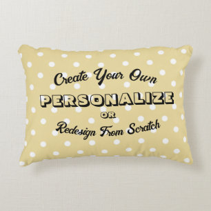 Pastel Polkadots Pattern - Yellow  Decorative Cushion