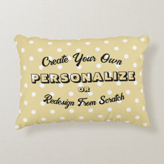 Pastel Polkadots Pattern - Yellow Decorative Cushion