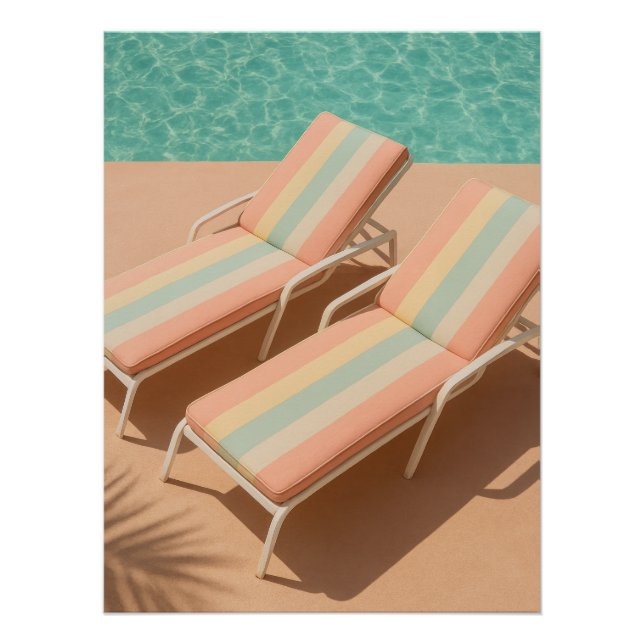 Pastel Poolside Lounge – Summer Vibes Poster (Front)
