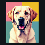 Pastel Pop Art Labrador Retriever Portrait Poster<br><div class="desc">This artwork, titled "Labrador Pop Art in Pastel, " is a celebration of joy and modern design. It transforms a familiar Labrador Retriever headshot into a bold, Warhol-inspired piece, using a four-quadrant grid and a soft pastel colour palette. The dog's happy, friendly expression cuts through the stylised geometric blocks and...</div>