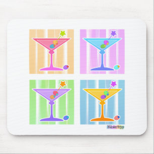 PASTEL POP ART MARTINIS MOUSE MAT