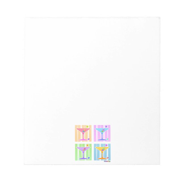 PASTEL POP ART MARTINIS NOTEPAD (Front)