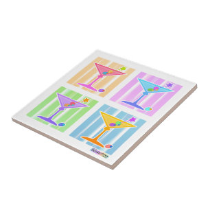 PASTEL POP ART MARTINIS TILE