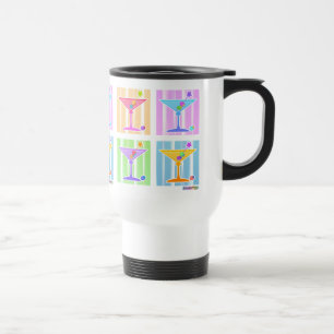 PASTEL POP ART MARTINIS TRAVEL MUG