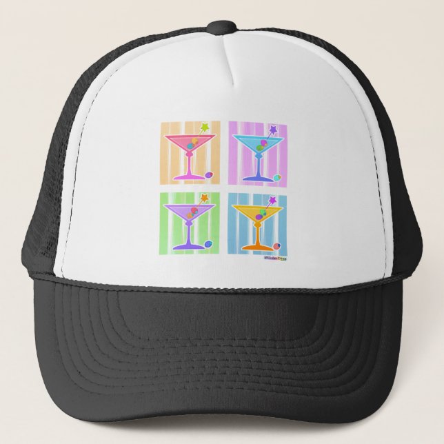 PASTEL POP ART MARTINIS TRUCKER HAT (Front)