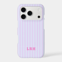 Pastel Pop Stripe Vintage Tiny Initials Monogram