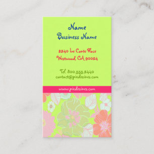 Pastel poppies retro florals business cards