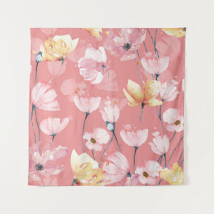 Pastel Poppies: Watercolor Floral Seamless. Tapestry