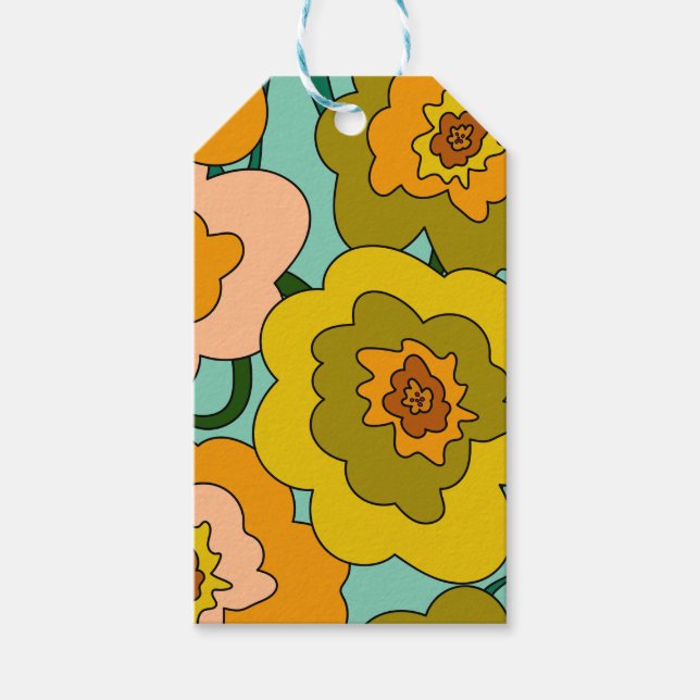 Pastel Poppies Wrapping Gift Tags (Front)