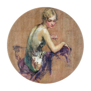 Pastel Portrait Cutting Board