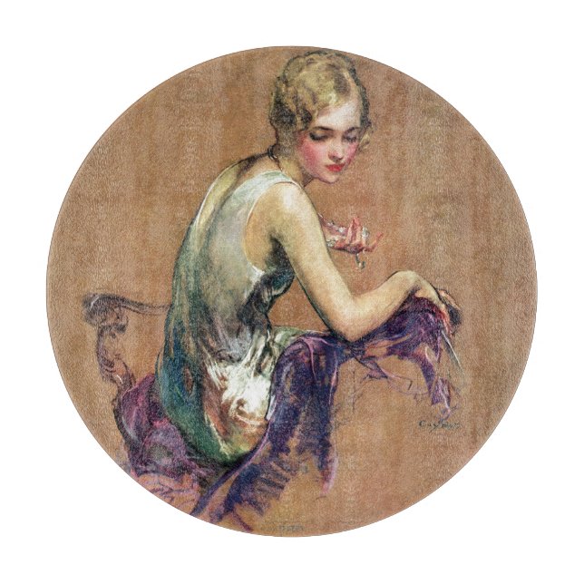 Pastel Portrait Cutting Board (Front)