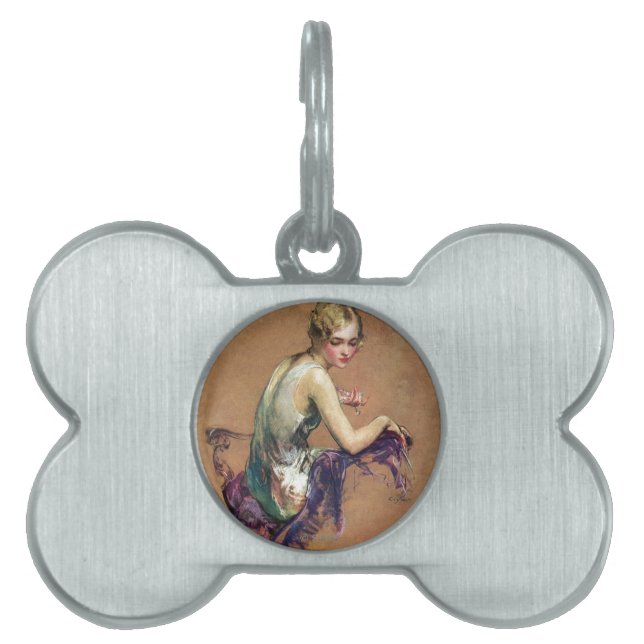 Pastel Portrait Pet ID Tag (Front)