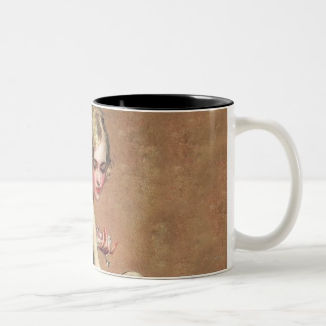 Pastel Portrait Two-Tone Coffee Mug (Right)