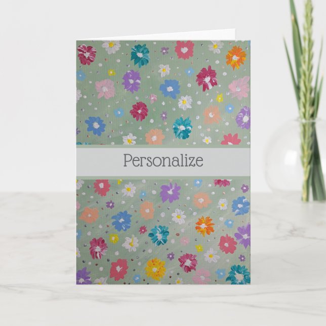 Pastel Posie Personalisation Note Card (Front)