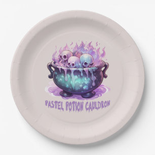 Pastel Potion Cauldron Paper Plate