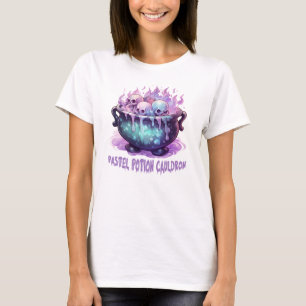 Pastel Potion Cauldron with Purple Skull T-Shirt