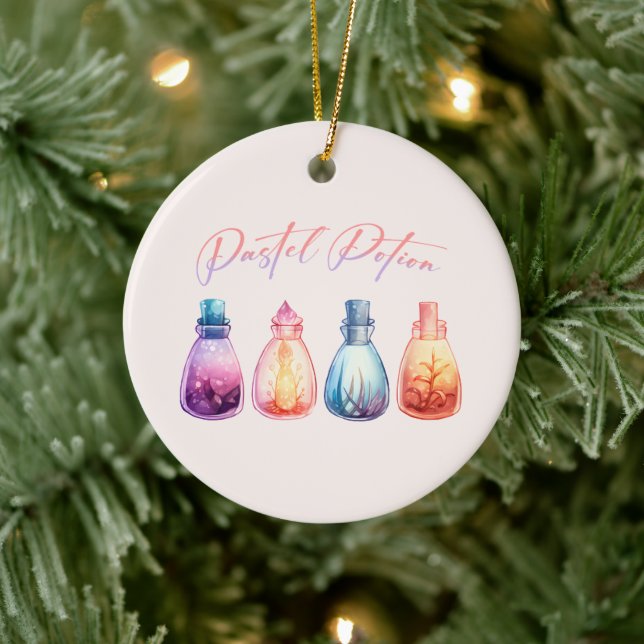 Pastel Potion – Cute and Elegant Witch Potion Ceramic Tree Decoration (Tree)
