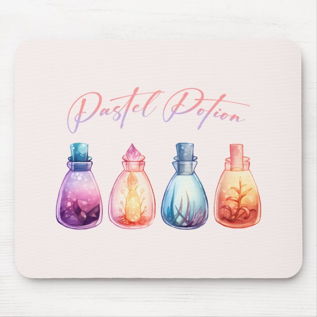 Pastel Potion – Cute and Elegant Witch Potion Mouse Mat (Front)