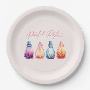Pastel Potion – Cute and Elegant Witch Potion Paper Plate