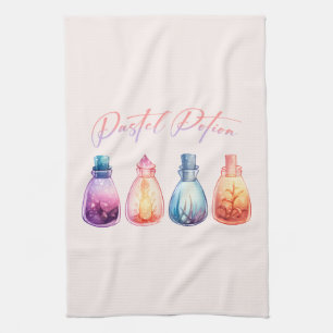 Pastel Potion – Cute and Elegant Witch Potion Tea Towel